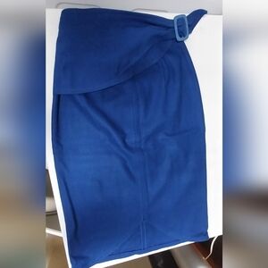 Vintage Wool Blend Blue Women's Skirt